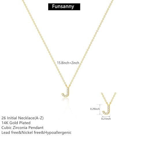 Initial Heart Necklaces for Women - Dainty Cute Necklace Small Layered 14K Gold Plated A-Z Letter CZ Pendant Trendy Satellite Chain Necklaces for Women Non Tarnish Gold Jewelry Set Gift