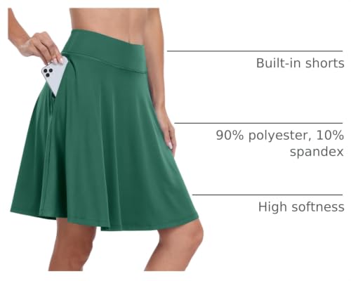 Image of ANRABESS Knee Length Skorts Skirts for Women 2026 Summer High Waisted Golf Tennis Skirt Casual Travel Built-in Shorts Clothes