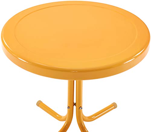 Crosley Furniture Griffith Weather Resistant Retro Metal Outdoor Side Table for Patio, Deck, Porch, Tangerine