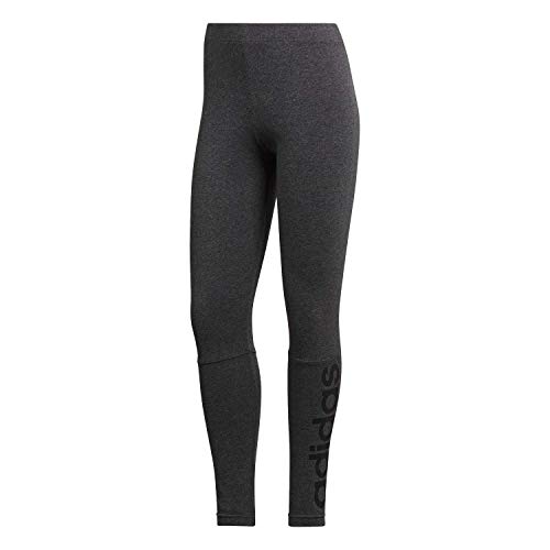 adidas Women's Athletics Essential Linear Tights, Dark Grey Heather/Black, Small