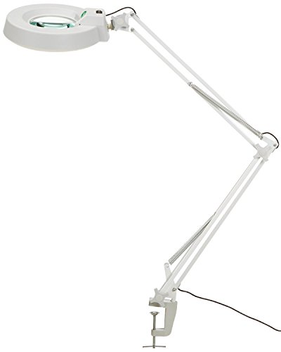 Crisnails® Lámpara de Manicura UV/LED Lupa con Soporte Laminado para Uso Móvil (Lupa de Mesa LED)