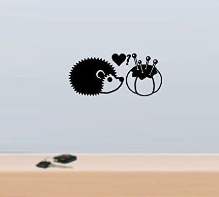 Cute Hedgehog in Love with Pin Cushion Small Skirting Board Wall or Bumper Art Sticker Vinyl Decal .UKSELLINGSUPPLIERS
