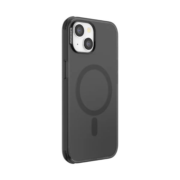 Image of PopSockets iPhone 14 Case with MagSafe, Phone Case for iPhone 14, Grip Sold Separately, Wireless Charging Compatible - Black Translucent