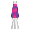 Lava the Original 27 Inch Silver Base Grande Lamp with Pink Wax in Purple Liquid, Pink Purple