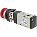 PRO SOURCE Manual Mechanical Air Valve: Red Button Spring Actuator, 1/8 NPT, 5-Way, 2-Position
