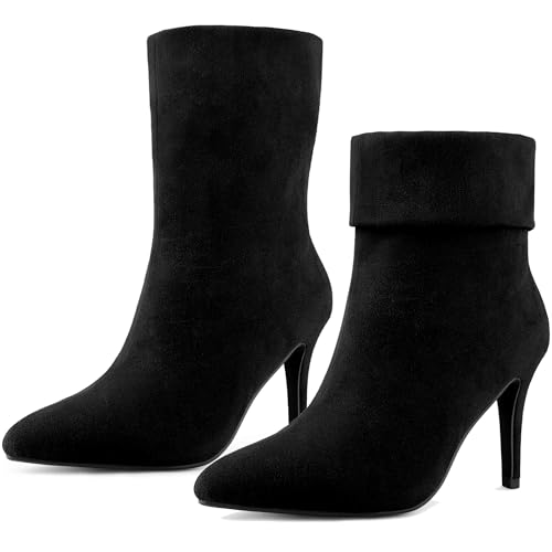Perphy Sock Boots Pointed Toe Foldable Stiletto Heels Ankle Boots for Women