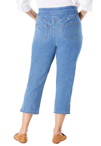 Woman Within Plus Size Flex-Fit Pull-On Denim Capri2