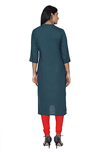 Image of Mehsoos Women's Rayon Embroidered Straight Kurta /Ethnic wear /Tradtional Wear Beautifull Color and Size (KKUT002