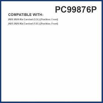 PG PC99876P Cabin Air Filter | Fits 2022-2027 Kia Carnival 3.5L; 2025-2027 Carnival 1.6L, Front