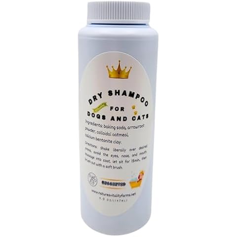 U.S.A. Dry Dog Shampoo - Natural Deodorizing Powder - Itchy Sensitive Skin Allergies - Stinky Odors - Waterless for Cats (Unscented) Cover