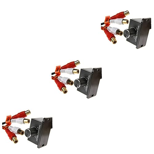 MOLUCKFU 3pcs Car Stereo Amplifier Remote Level Control Knob Audio Volume Adjuster for Speakers Amplifiers Connector Easy Installation Casing Gain Level for Systems