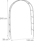 Łuk Ogrodowy Na Rośliny Pnące Róża Altana Kratownica Śruba Dekoracja Wesela Aleje Projekt Ciemnozielony Metalowy Wsparcie 240 x 140 x 38 cm