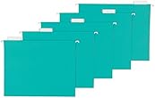 Amazon Basics Hanging Folders, Letter Size, Aqua, 25-Pack
