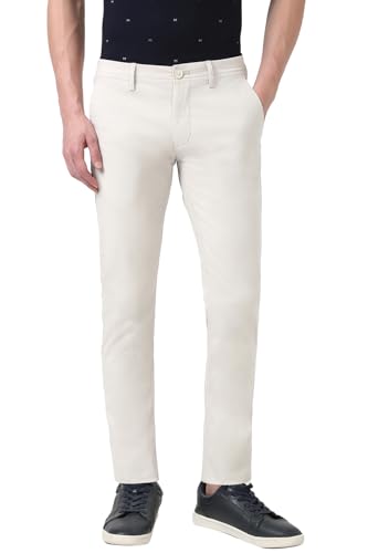 Image of Peter England Men's Skinny Fit Mid Rise Premium Casual Trouser Chinos