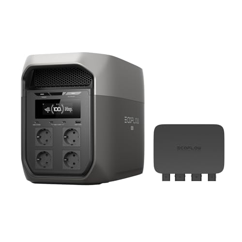  Generador Solar Portátil ECOFLOW DELTA 3 Max 2048Wh Batería LiFePO4 2400W Carga Rápida Camping