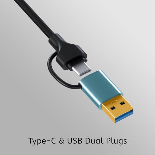Image of iVOOMi NEXUS401C 2 in 1 Type-C /USB to 4 Port USB Aluminium Hub with 20cm Length and Gold Plated Connector, Working with Windows, macOS, Linux for Laptop, MacBook - 1 Year Warranty - Newly Launch