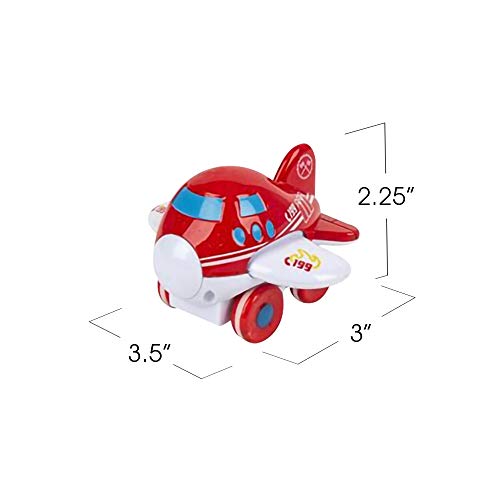 Artcreativity Chunky Friction Airplane Toys For Kids, Set Of 6, Push N Go Plane Toys With Moving Propellers And Wings, Aviation Party Favors For Boys And Girls, Pretend Play Gifts, Assorted Designs #TOP2
