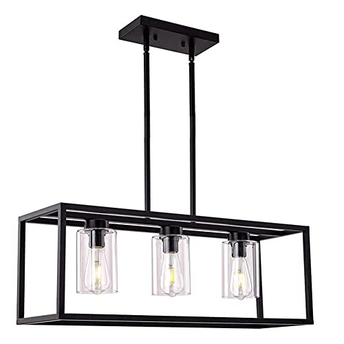 Éclairage de plafond suspendu cage industrielle rectangle métal noir