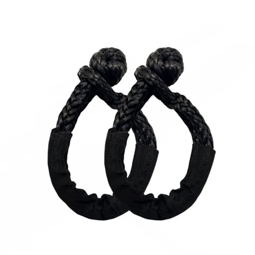 2 grillo morbido ultra resistente con protezione in tela, 1,27 x 56 cm, resistenza alla rottura 25 kg, recupero fuoristrada, assistenza stradale o traino quotidiano (nero)