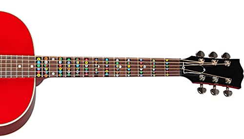 Image of CVANU Guitar Fretboard Sticker Fingerboard Frets Note Chart Decals Stickers Beginner Learner Acoustic-Electric Guitar Size(9.1cm X 14.5cm) Multicolor