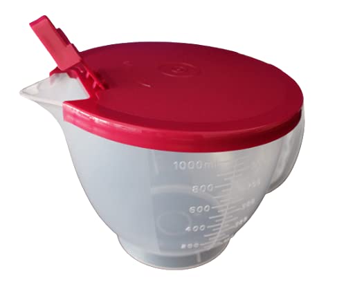 NewTupperware Mix N Store Pitcher 4 Cup Small Mix and Store Batter Bowl Vineyard Red (1)