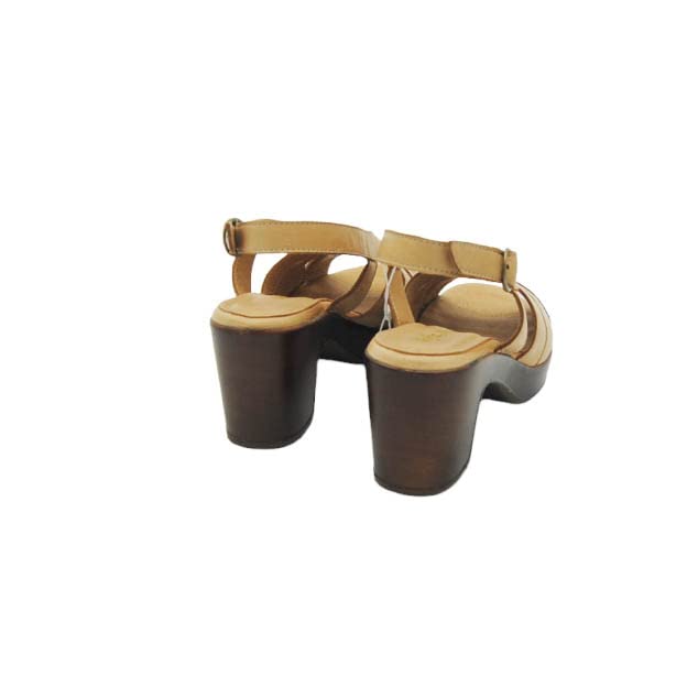 sandalo tacco largo medio 7 cm pelle col. beige 10714
