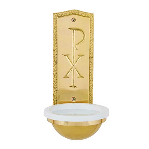 Clergy & Church Supply Religious Holy Water Font - Chi Rho