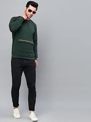 Image of Rigo Fleece Printed Round Neck Sweatshirt for Men | Full Sleeves Sweatshirt for Men | Casual Wear & Stylish Sweatshirts for Men