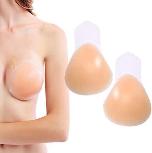 Strapless Sticky Silicone Bras Reusable, Adhesive Chest Bra Invisible Hypoallergenic Covers Pasties Breast Lift Petals