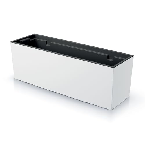 IMJ-Global Vaso per Fiori Piante Rettangolare Urbi Case In Plastica 58x18x19,5cm Da Interno Esterno Bianco 18 Litri Design Moderno