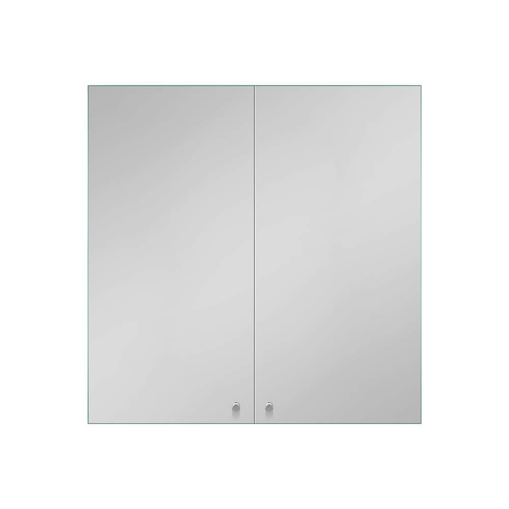 B&Q -  600 mm Wall Mounted Mirror Cabinet Stainless Steel Bathroom Storage Unit