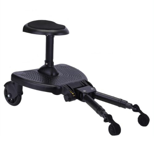Carrito de bebé 2 en 1 con Tablero para Paso, Remolque Alto para Gemelos Compatible con más del 99% de los carritos, Adecuado para niños de 2 a 6 años.,Negro,33 × 25 × 15 cm