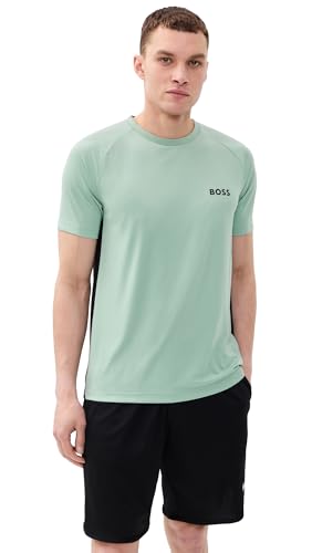 BOSS Two Tone On Court Short Sleeve Shirt Iceberg Green M