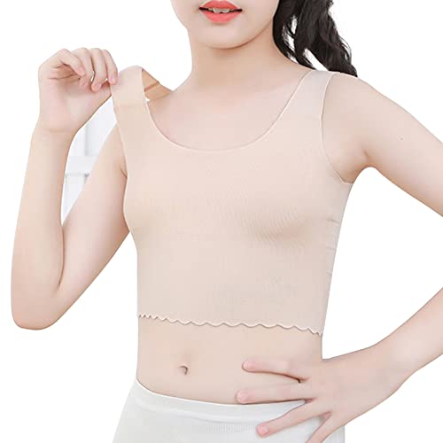 Kids Girls Training Bra Seamless Cotton Comfort Stretch Sports Cami Crop Bralette Beginner Bras