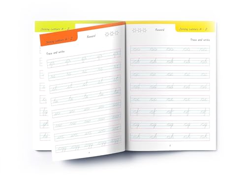 Cursive Handwriting Practice Workbooks (Set of 4): Small Letters, Capital Letters, Joining Letters & Word Families | Level 1 | Ages 5–8 | Build Writing Skills with Fun Exercises