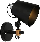 Luz de pared vintage industrial, lámpara ajustable moderna for el dormitorio o corredor pasillo casa campo (color: negro)