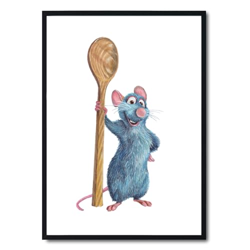 Image of Ratatouille Ink Drawing - Art print - A5 A4 A3 Sizes - marker pen Remy illustration - inktober 2020 chef artwork