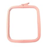 Nurge Pink Plastic Square Embroidery Hoops, Cross Stich Hoop, Punch Needle Hoop (Medium)