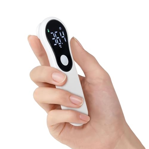 非接触式赤外線温度計 KE-M6 LED液晶大画面 超軽量ポケットサイズ 1秒速測 高精度 1.5V単4形乾電池＆TYPE-Cポート 2つの測定モード 20秒自動電源OFF ホワイト バッテリー式 ※本製品は医療機器ではありません (2025年新型「携帯モデル」)