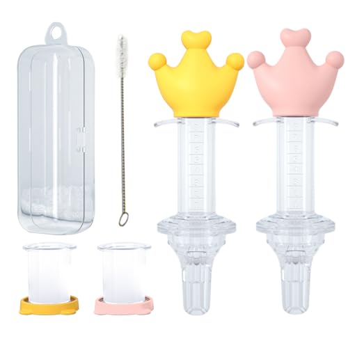 Jeringa de dosificación | Dispensador de líquido con chupete | Anti-empapadas de donantes de medicina infantic para recién nacidos, incluidas tazas de medición, cepillos y caja de almacenamiento