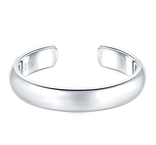 Image of BORUO Toe Rings - 925 Sterling Silver Band Ring - Waterproof 14K Gold Plated Toe Rings - Sterling Silver Rings for Women, 2 mm, 3mm, 4mm