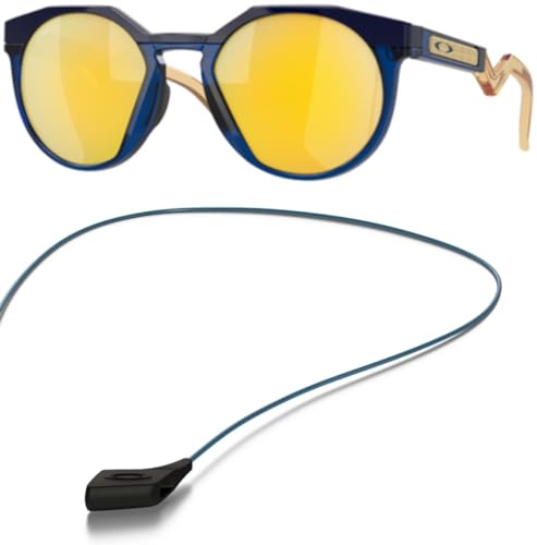 Oakley OO9242 Sunglasses Bundle: OO 9242 HSTN 924211 Navy/Trans Blue/Prizm 24k Polarized Policarbonate Polarized and Large Blue leash Accessory kit2