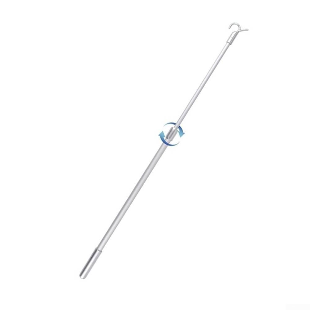 GLOBALHUT Asta aprifinestra regolabile, 33-60 cm, in lega di alluminio, per lucernari con meccanismo rotante a gancio
