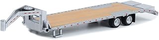 Greenlight 30391 Gooseneck Trailer - Primer Gray with Red and White Conspicuity Stripes (Hobby Exclusive) 1:64 Scale Diecast