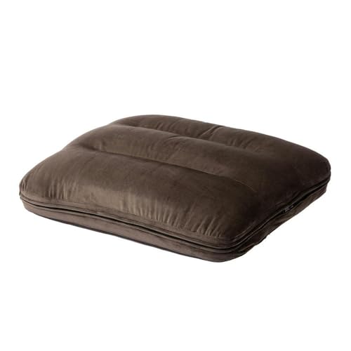 カインズ(CAINZ) 持ち手付カバー洗える背もたれイス Lepoco ブラウン 幅58cm 奥行36～42cm 高さ16～35cm リクライニング 枕 足置き 座椅子 座布団 [2]