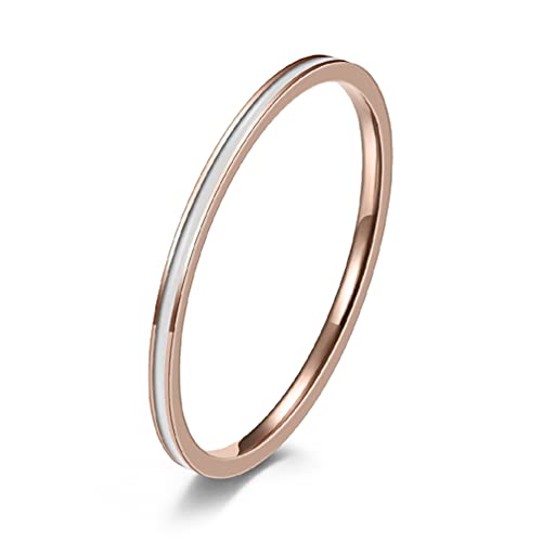 Women's Stainless Steel 1MM Thin Plain Midi Stacking Ring Band Comfort Fit, Size 3 to 10