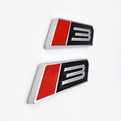 Axlezx 2X Metal Roush Stage 3 Logo Car Emblem Premium Side Fender Badge Racing Sport Turbo Sticker Performance Power Decal For Mustang Gt (Silver&Red&Black), 7.9 Cm X 2.5 Cm X 0.5 Cm #TOP3