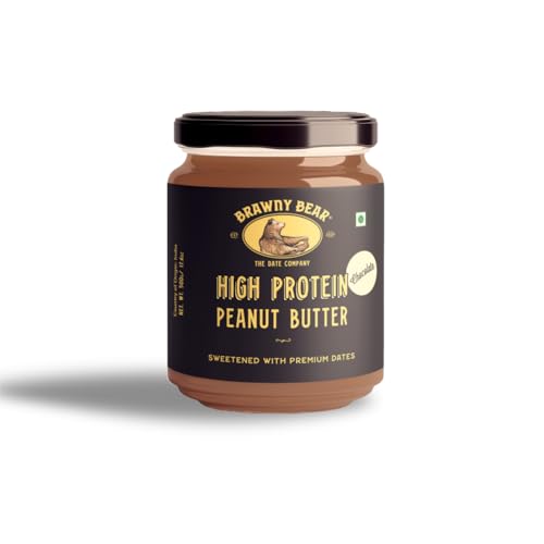 Image of Brawny Bear High Protein Peanut Butter Chocolate Flavour, Nut Butter - 10G Protein Per Serve, 100% Natural Sweetened with Dates, Healthy Chocolate Spread with No Added Sugar - 500 gm