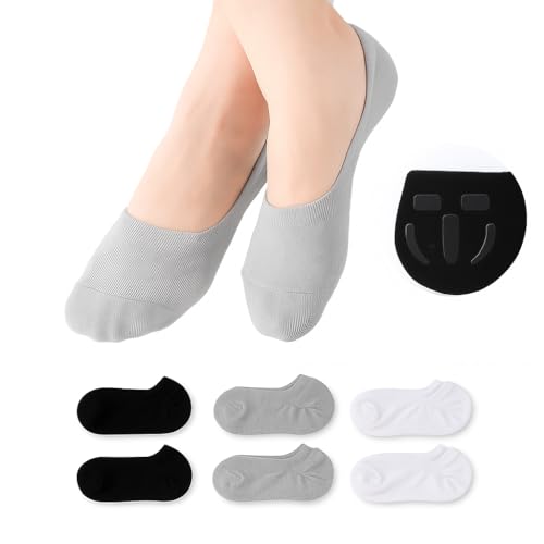 No Show Socks for Women-6 Pairs,Invisible Low Cut Ankle Socks,Non-slip for casual and dressy wear-soft breathable
