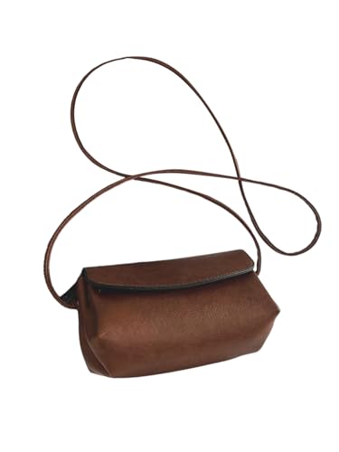 Bolsa tiracolo feminina com alça superior, Marrom, One Size